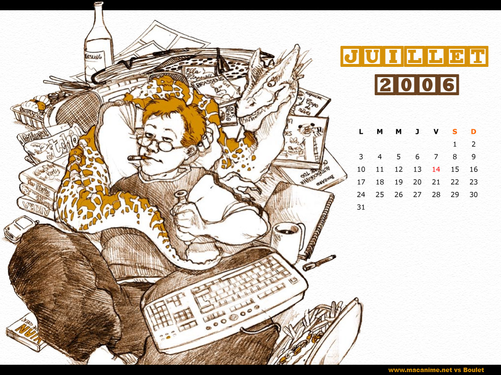 Le fond d’écran calendrier de juillet 2006