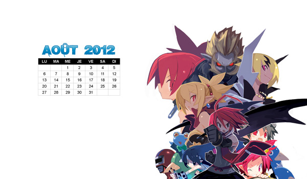 Le wallpaper calendrier de août 2012
