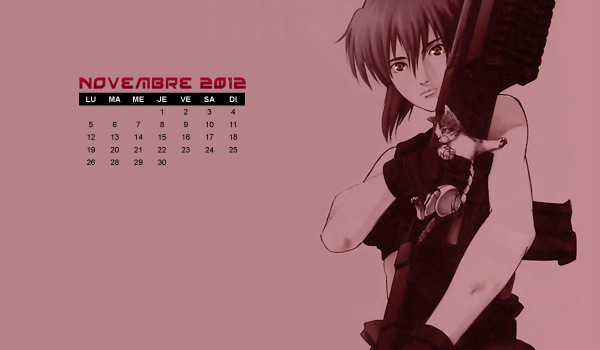 Le wallpaper calendrier de novembre 2012