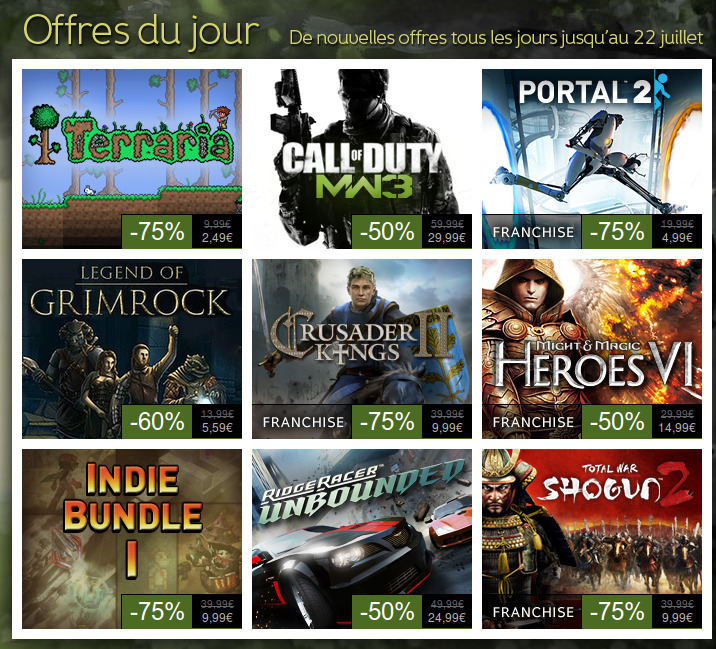 Début des soldes d’été sur Steam