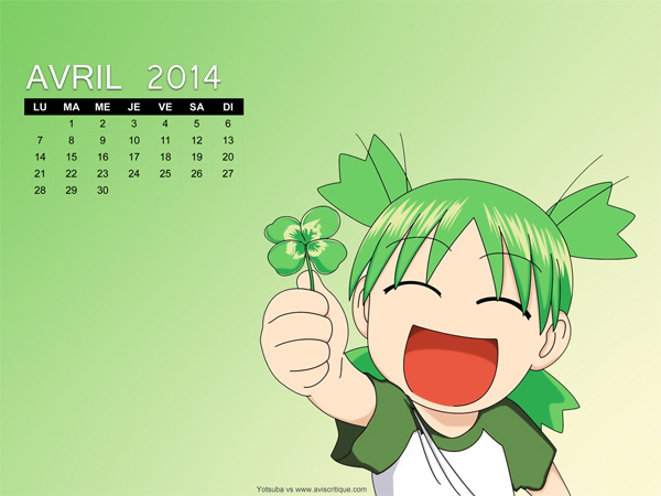 Le wallpaper calendrier d’avril 2014