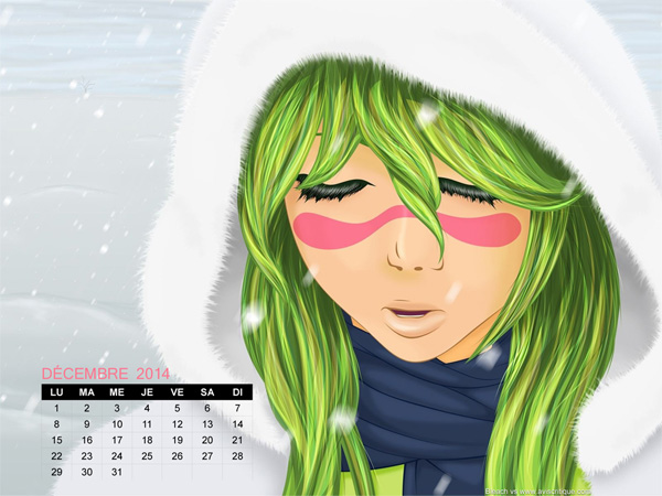 Le wallpaper calendrier de décembre 2014