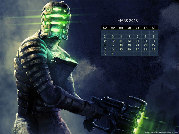 Le wallpaper calendrier de mars 2015