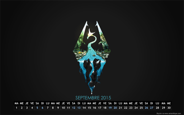 Le wallpaper calendrier de septembre 2015