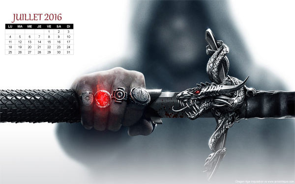 Le wallpaper calendrier de juillet 2016
