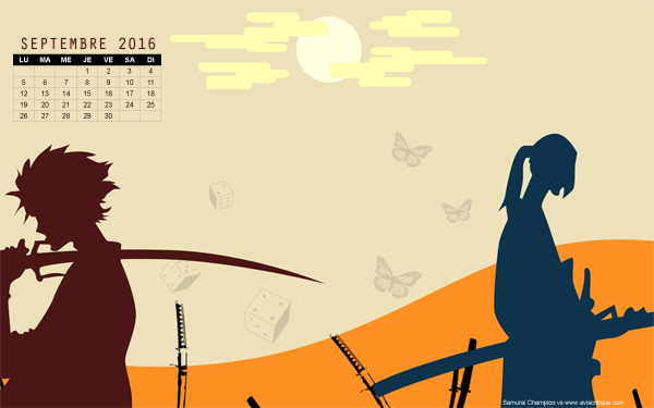 Le wallpaper calendrier de septembre 2016