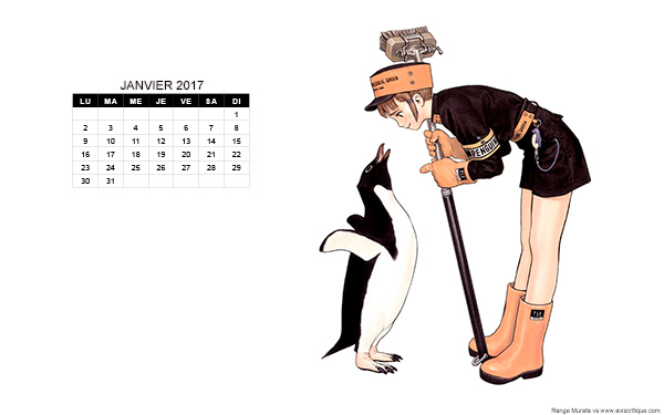 Le wallpaper calendrier de janvier 2017