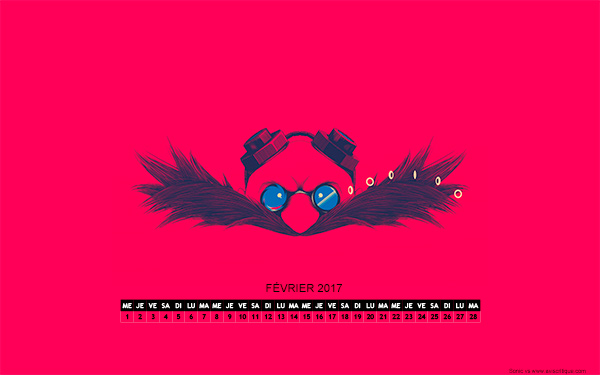 Le wallpaper calendrier de février 2017